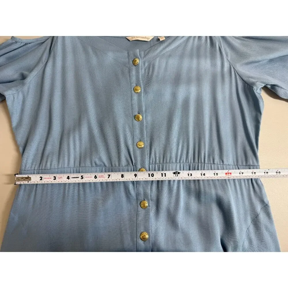 NWOT Soft Surroundings Tencel High Low Maxi Dress Size XL Button Front Pockets - Picture 9 of 12